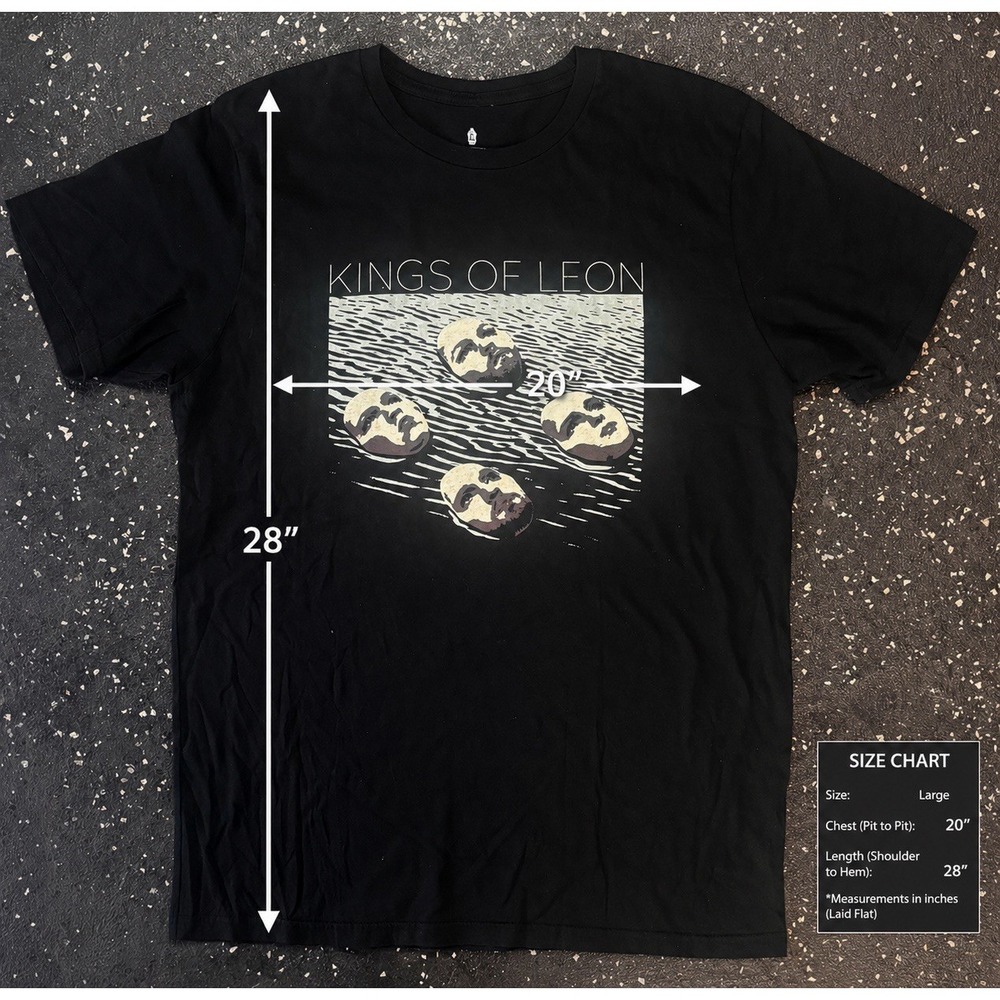 Kings of Leon Band Tee Large Black Walls Tour 2017 Festival Grunge Rock Music - Picture 3 of 13